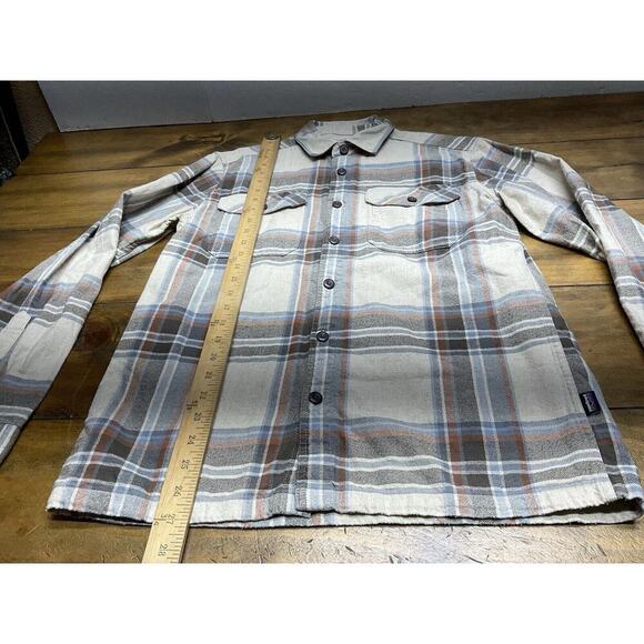 Patagonia Organic Cotton Men’s Fjord Flannel Shirt Size Small Beige - Picture 7 of 11